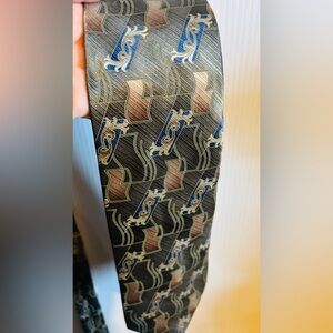 Puritan Black Tie with Silver Gray Geometric Motif